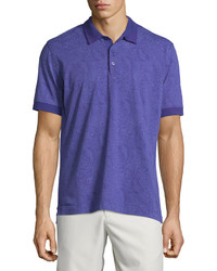 Robert Graham Paisley Printed Short Sleeve Polo Shirt Purple