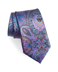 Ermenegildo Zegna Paisley Silk Tie In Purple Multi At Nordstrom