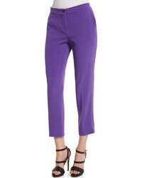 Etro Slim Fit Cady Capri Pants Purple