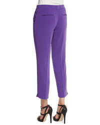 Etro Slim Fit Cady Capri Pants Purple