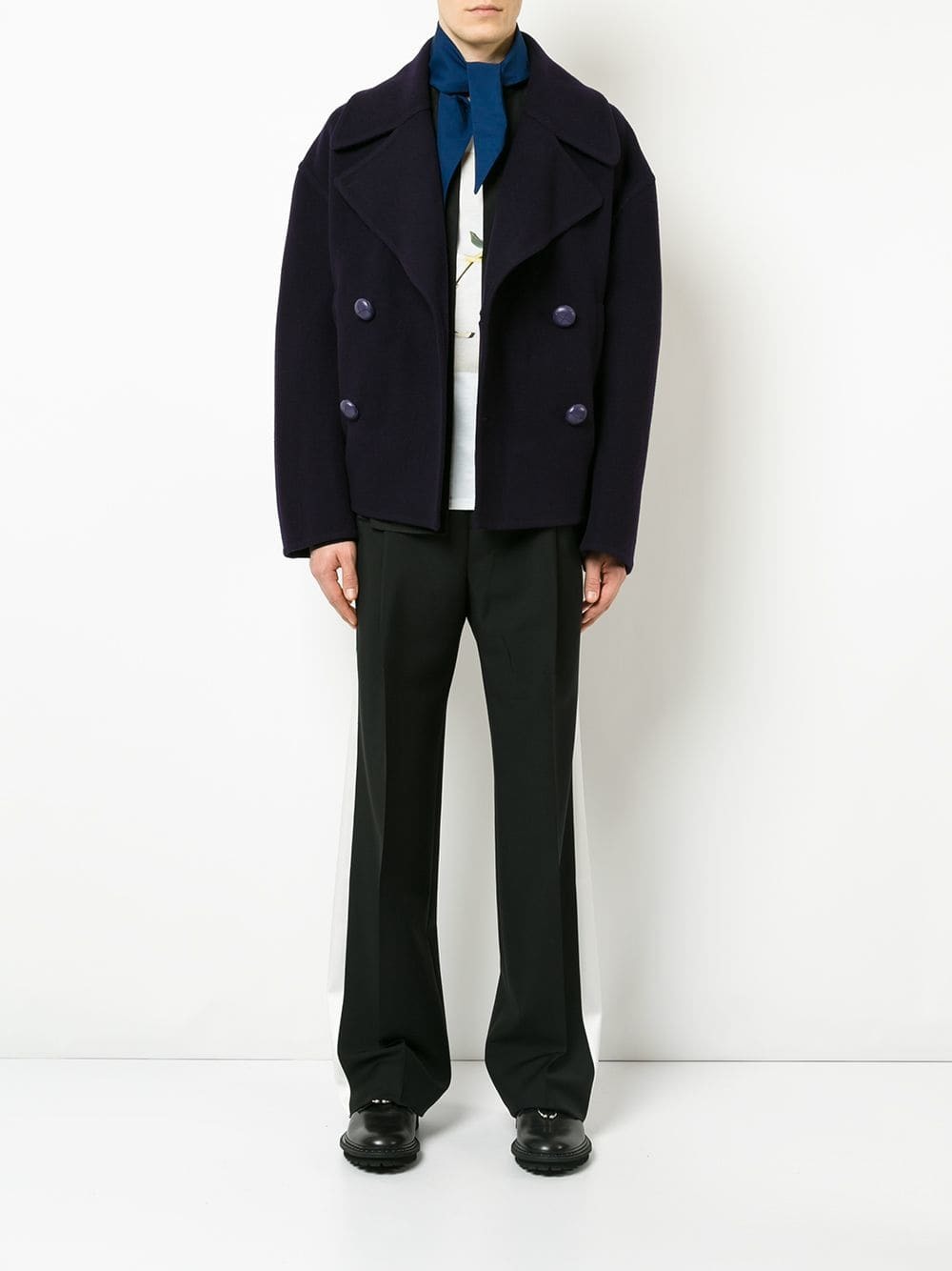 JW Anderson Oversized Cropped Peacoat, $1,039 | farfetch.com