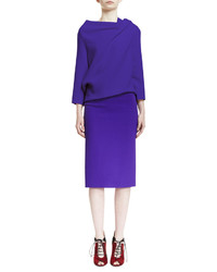 Roland Mouret Reton High Waist Pencil Skirt Purple