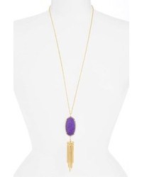 Kendra Scott Rayne Stone Tassel Pendant Necklace Violet