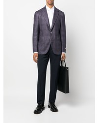 Canali Fine Check Single Breasted Blazer