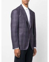 Canali Fine Check Single Breasted Blazer