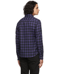 BOSS Navy Purple Cotton Check Reid Shirt