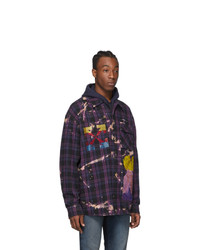 Off-White Purple Checked Flannel Shirt
