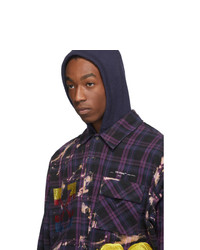 Off-White Purple Checked Flannel Shirt