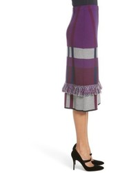 St. John Collection Plaid Jacquard Knit Skirt
