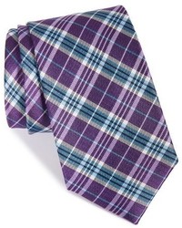 Violet Plaid Silk Tie