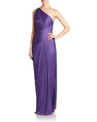 Violet Pleated Evening Dress