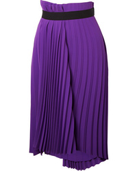 Violet Pleated Midi Skirt