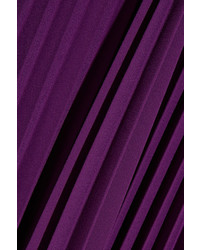 Marc Jacobs Pleated Crepe De Chine Midi Skirt Purple