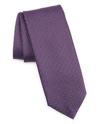 BOSS Neat Recycled Polyester Skinny Tie In Medium Purple At Nordstrom