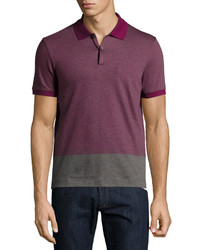 BOSS Colorblock Polo Shirt Dark Purple