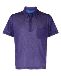 Anglozine Perforated Short Sleeve Polo Shirt