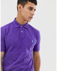Polo Ralph Lauren Slim Fit Pique Polo In Purple