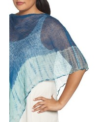 Eileen Fisher Plus Size Shibori Organic Linen Poncho
