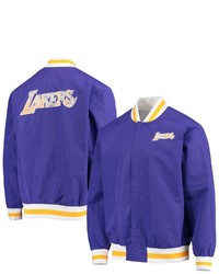 Mitchell & Ness Los Angeles Lakers Purple Hardwood Classics 75th Anniversary Authentic Warmup Full Snap Jacket At Nordstrom