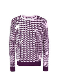 Violet Print Crew-neck Sweater
