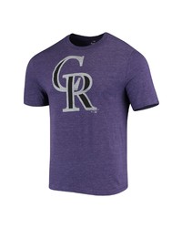 FANATICS Branded Purple Colorado Rockies Weathered Official Logo Tri Blend T Shirt