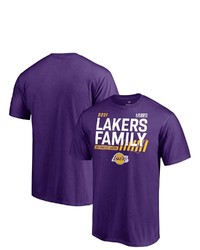 FANATICS Branded Purple Los Angeles Lakers 2021 Nba Playoffs Bound Mantra T Shirt