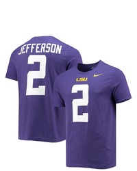 Nike Justin Jefferson Purple Lsu Tigers Alumni Name Number T Shirt