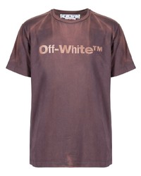 Off-White Logo Print Bleached T Shirt