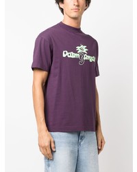 Palm Angels Logo Print Organic Cotton T Shirt