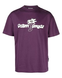 Palm Angels Logo Print Organic Cotton T Shirt