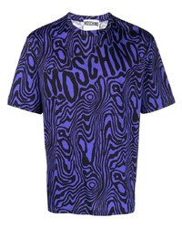 Moschino Moire Effect Crew Neck T Shirt