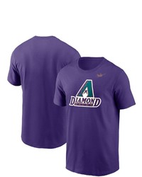 Nike Purple Arizona Diamondbacks Cooperstown Collection Logo T Shirt