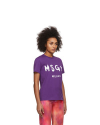 MSGM Purple Artist Logo T Shirt