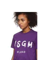 MSGM Purple Artist Logo T Shirt