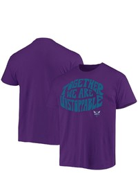 Junk Food Purple Charlotte Hornets Positive Message Enzyme Washed T Shirt