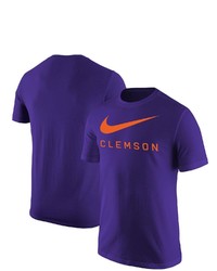 Nike Purple Clemson Tigers Big Swoosh T Shirt