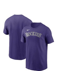 Nike Purple Colorado Rockies Team Wordmark T Shirt