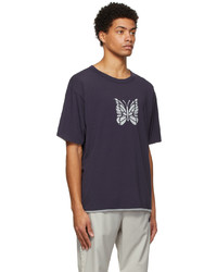 Needles Purple Grey Logo T Shirt
