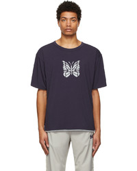 Needles Purple Grey Logo T Shirt