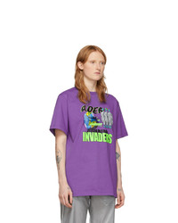 Ader Error Purple Invaders T Shirt