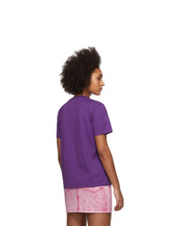 MSGM Purple Micro Logo T Shirt