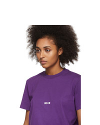 MSGM Purple Micro Logo T Shirt