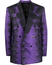 Roberto Cavalli Double Breasted Zebra Print Jacket