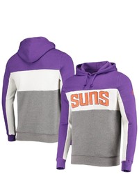 Junk Food Purplewhite Phoenix Suns Wordmark Colorblock Fleece Pullover Hoodie