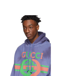 Gucci Blue Logo Hoodie