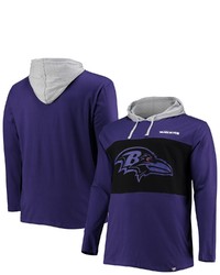 FANATICS Branded Purple Baltimore Ravens Big Tall Logo Hoodie Long Sleeve T Shirt