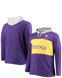 FANATICS Branded Purple Minnesota Vikings Big Tall Logo Hoodie Long Sleeve T Shirt