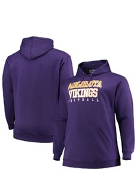 FANATICS Branded Purple Minnesota Vikings Big Tall Stacked Pullover Hoodie At Nordstrom