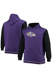 FANATICS Branded Purpleblack Baltimore Ravens Big Tall Block Party Pullover Hoodie