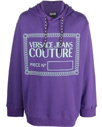 VERSACE JEANS COUTURE Logo Print Organic Cotton Hoodie